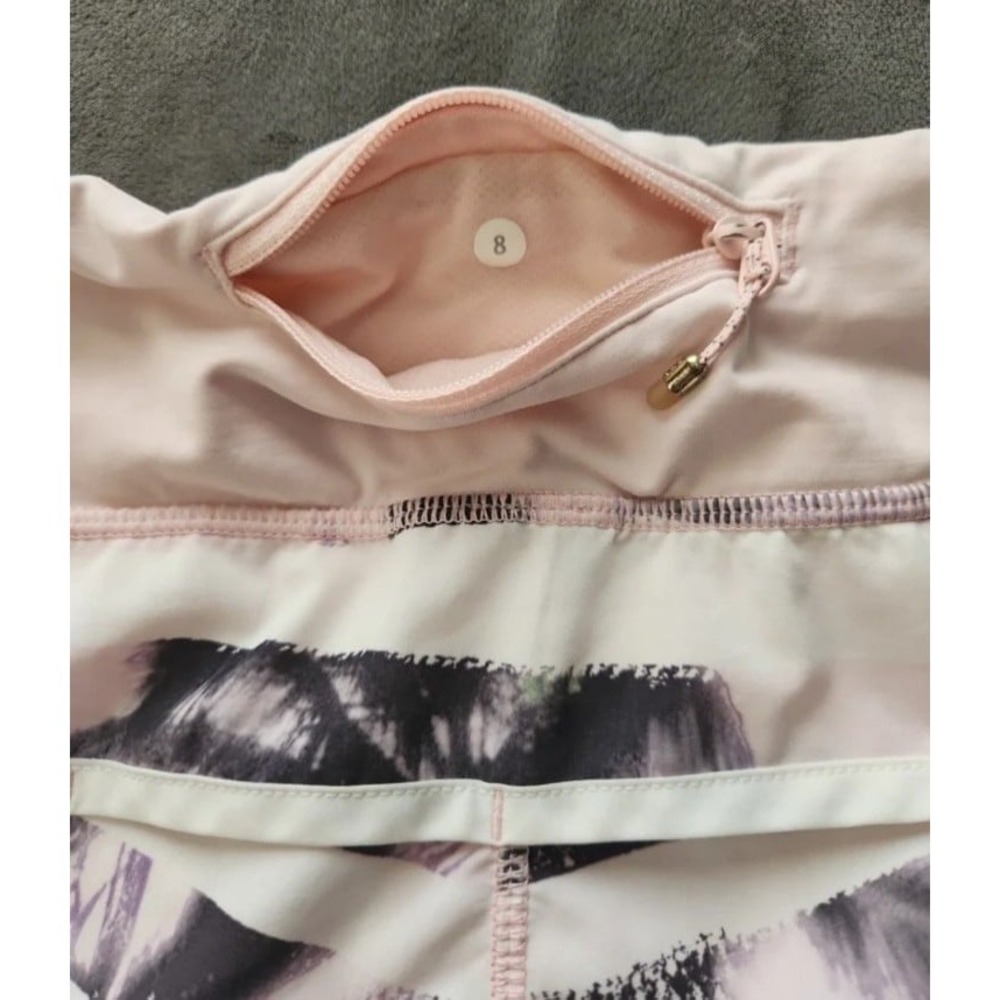 Lululemon Speed Short Parallel Stripe Pink Shell Running Shorts Size 8 - Picture 3 of 7